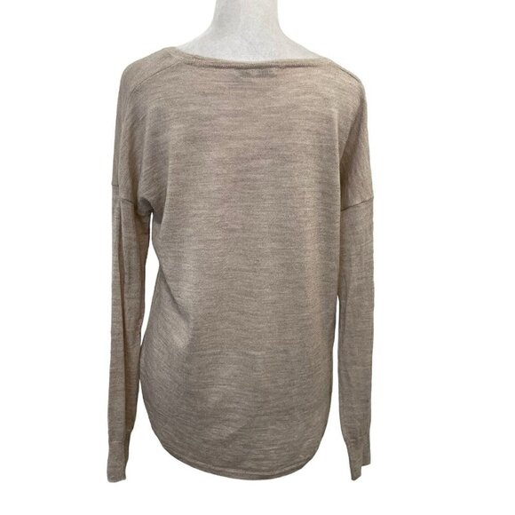 Madewell Merino Wool Blend Lightweight Drop Shoulder Sweater Beige size XS - Picture 3 of 6